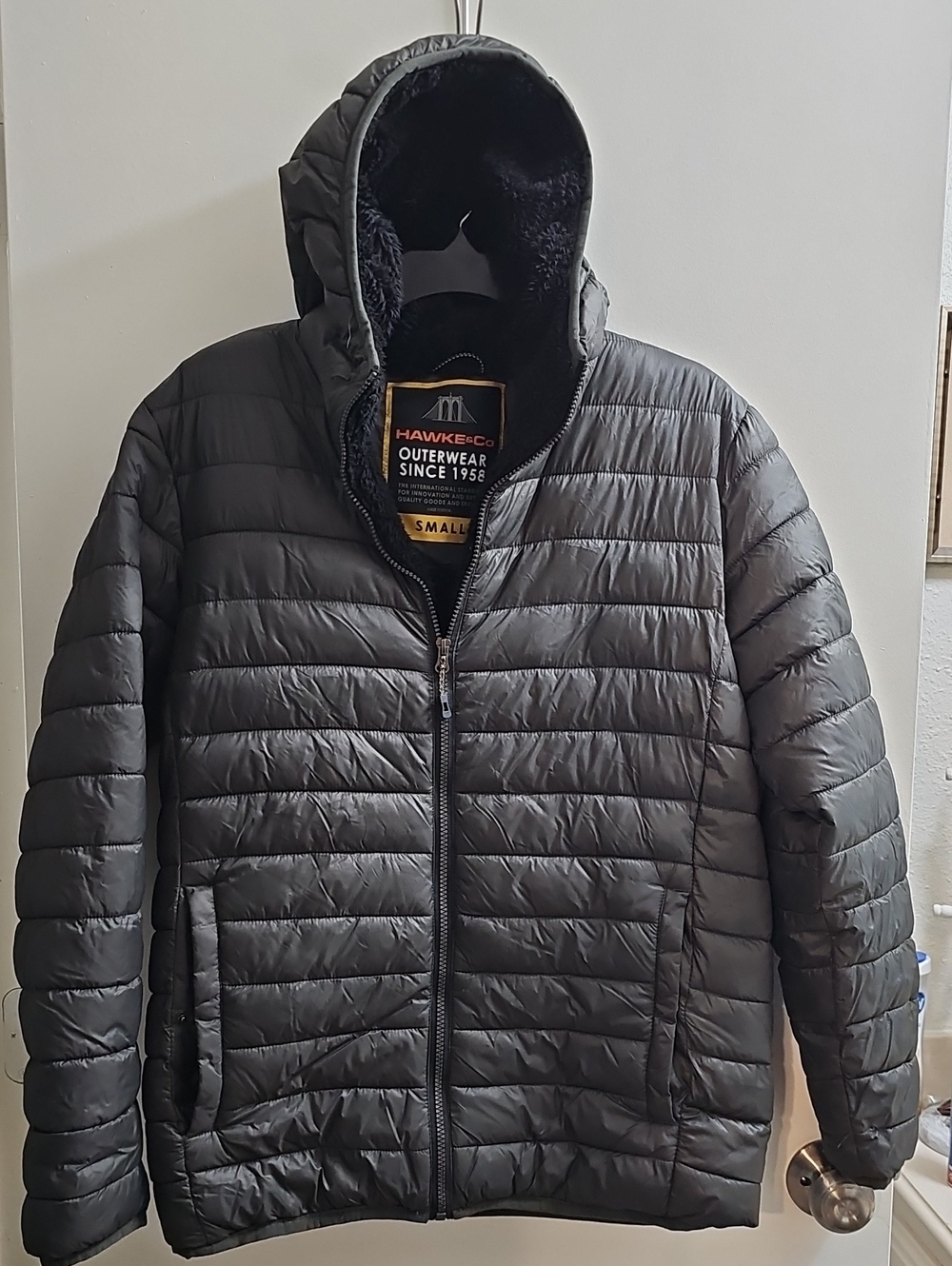 Hawke & Co Gray Quilted Hooded Puffer Jacket